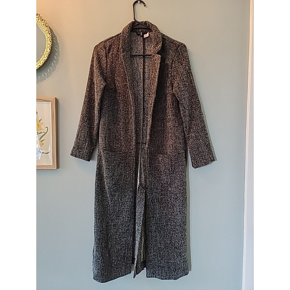 Divided Long Black Coat Womens Size XS  Tweed Style